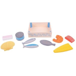 DREWNIANE RYBKI w skrzyneczce 8 el.