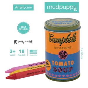 KREDKI ŚWIECOWE Andy Warhol w pomarańczowej puszce 18 szt.