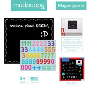 MAGNETYCZNA TABLICA KREDOWA z magnesami 41 szt.