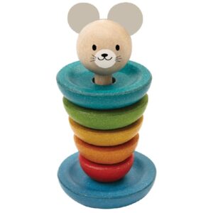 MYSZKA drewniana układanka na paliku