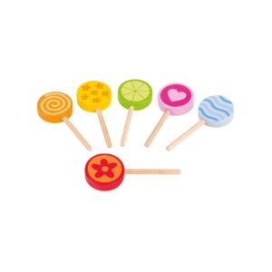 DREWNIANE LIZAKI do zabawy w sklep 6 szt.