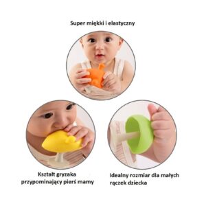 ŻÓŁTY GRZYBEK silikonowy gryzak uspokajający