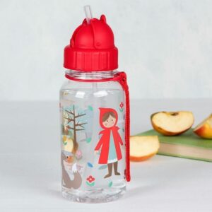 CZERWONY KAPTUREK bidon z chowaną słomką