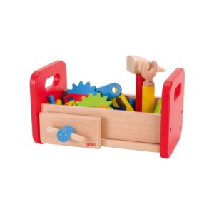 DREWNIANA SKRZYNKA z narzędziami 36 el.