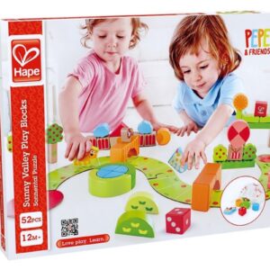 SŁONECZNA DOLINA drewniane klocki z figurkami 52 el.