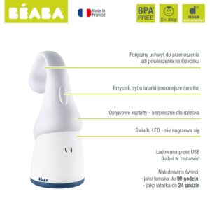 MINERAL lampka nocna przenośna led Pixie 90h