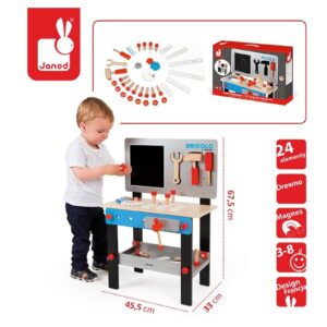 DREWNIANY STOLIK WARSZTATOWY zestaw 24 el. Bricolo
