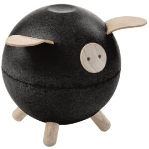 CZARNA ŚWINKA drewniana skarbonka