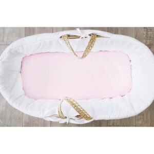 RÓŻOWE PRZEŚCIERADŁO do gondoli 40x90 cm pastel