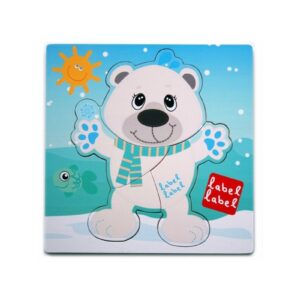 MIŚ POLARNY drewniane puzzle 4 el.