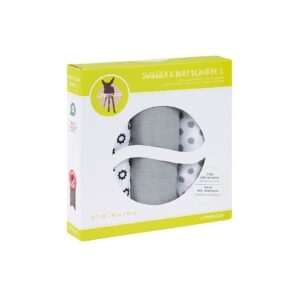 STARS szary muślinowy kocyk 85x85cm 3 szt. Little Chums