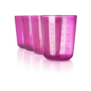 RÓŻOWY KUBECZEK zestaw do nauki picia 4 szt.