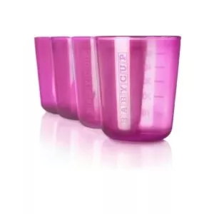 RÓŻOWY KUBECZEK zestaw do nauki picia 4 szt.
