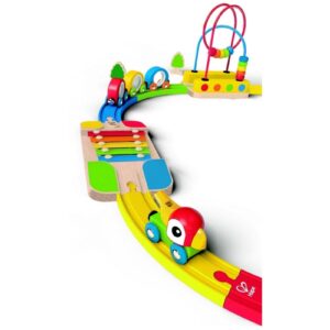 DREWNIANA KOLEJKA z akcesoriami