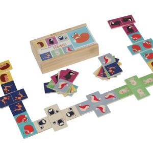 LEŚNE ZWIERZĄTKA drewniane domino