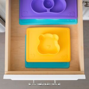 ŻÓŁTA silikonowa miseczka z podkładką 2w1 Troskliwe Misie