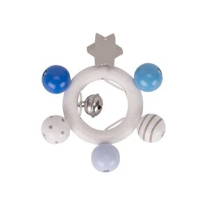 GWIAZDKA drewniany chwytak z dzwoneczkiem