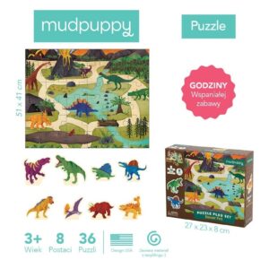 DINOZAURY puzzle zestaw z figurkami