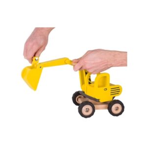 ŻÓŁTA KOPARKA drewniany pojazd budowlany