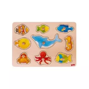 ZWIERZĄTKA MORSKIE drewniana układanka z uchwytami