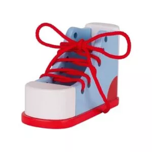 DREWNIANY BUCIK do nauki sznurowania