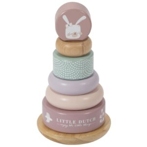 KRÓLICZEK różowa drewniana piramidka