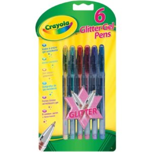 DŁUGOPISY ŻELOWE brokatowe 6 szt.