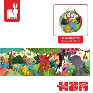 DŻUNGLA tekturowe puzzle panoramiczne 36 el.