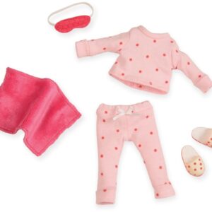 PIŻAMKA dla lalki 15 cm Pleasantly Polka Dotted