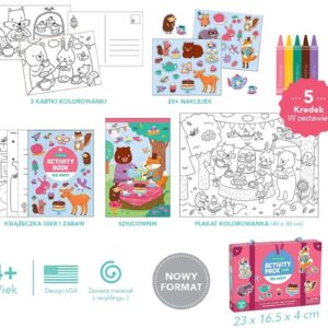 SPOTKANIE PRZY HERBATCE zestaw kreatywny z kolorowanką i naklejkami