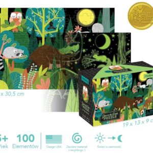W LESIE tekturowe puzzle świecące w ciemności 100 el.