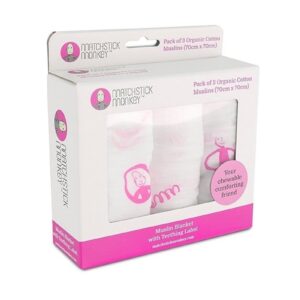 ORGANICZNE PIELUSZKI Cotton Muslin Pink 3 szt.