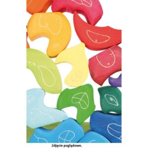 RÓŻOWA WIEŻA drewniane klocki 4 el.