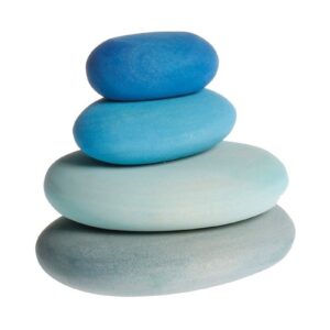 NIEBIESKIE KAMIENIE drewniane klocki 4 el.