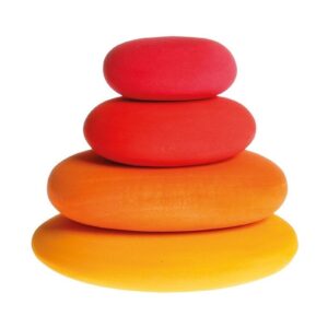 CZERWONE KAMIENIE drewniane klocki 4 el.