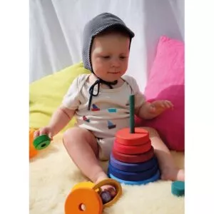 TĘCZOWA WIEŻA drewniana układanka