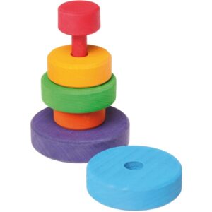 KOLOROWA WIEŻA drewniana układanka mini