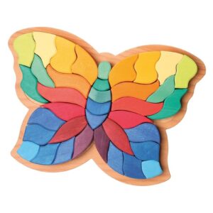 MOTYLEK drewniana układanka na podstawce 37 el.