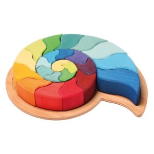 ŚLIMAK drewniana układanka na podstawce 23 el.