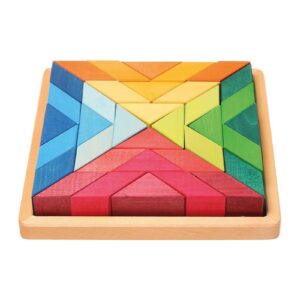 TĘCZOWY PLAC INDIAN drewniana układanka 36 el.