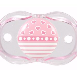 RÓŻOWE SERDUSZKA smoczek uspokajający 0m+