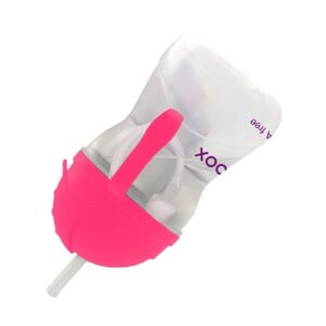 RÓŻOWY NEON kubek niekapek ze słomką 240 ml