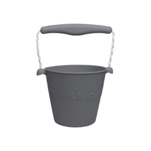 SZARE zwijane wiaderko silikonowe antracyt