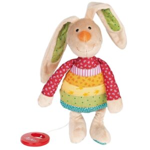 TĘCZOWY KRÓLIK przytulanka z pozytywką Pierwszy Przyjaciel