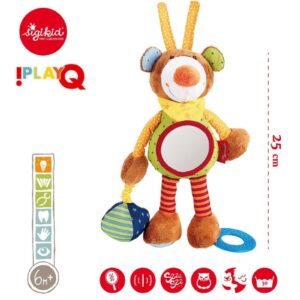 KOLOROWY MIŚ przytulanka z grzechotką i gryzakiem PlayQ
