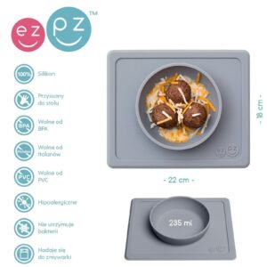 SZARA miseczka z podkładką 2w1 Mini Bowl