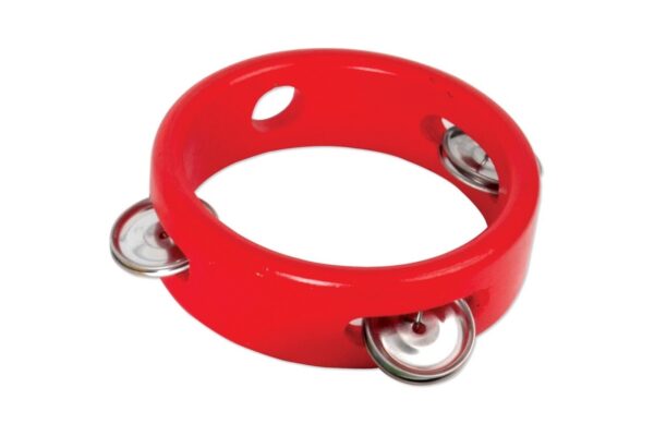 CZERWONY TAMBURYN drewniany instrument