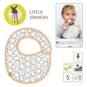 BRZOSKWINIOWY śliniaczek bawełniany wodoodporny Little Spookies