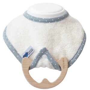 ECRU śliniak z drewnianym gryzakiem SuperRRO Baby eco