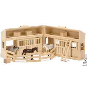 DREWNIANA STAJNIA z konikami